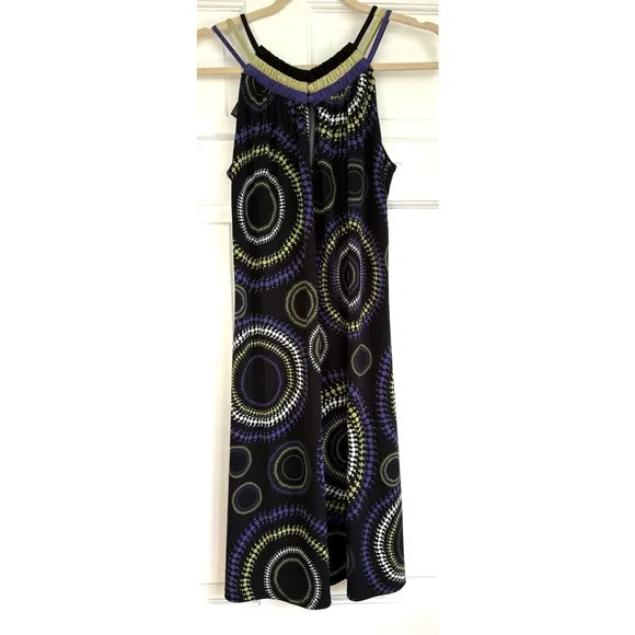 Axcess Sleeveless Trapeze Dress Retro Mod Boho Pop Art Maximalist Abstract | M - Picture 8 of 9